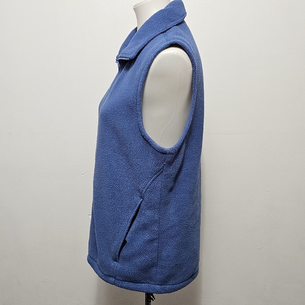 Columbia Blue Fleece Vest Size Medium Rustic Outdoor Blokecore Hiking Camping - Picture 3 of 8